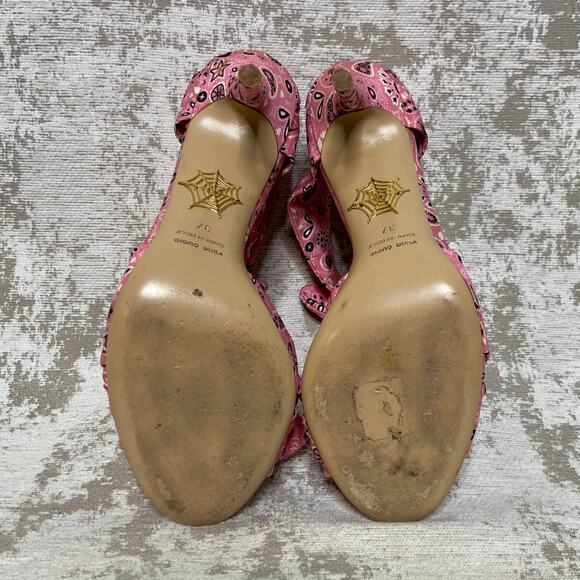 Charlotte Olympia Patty Rodeo Bandana Print Heels in Pink - Picture 8 of 9